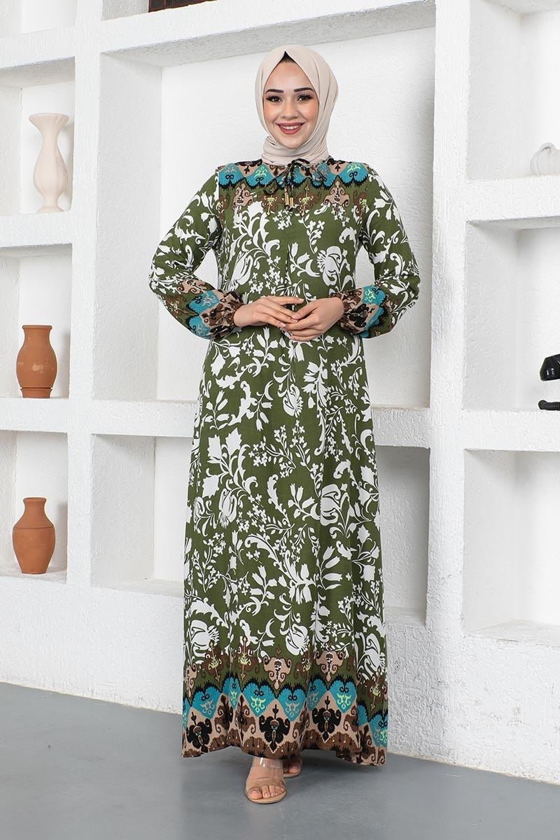 A Pleated Model Hijab Dress