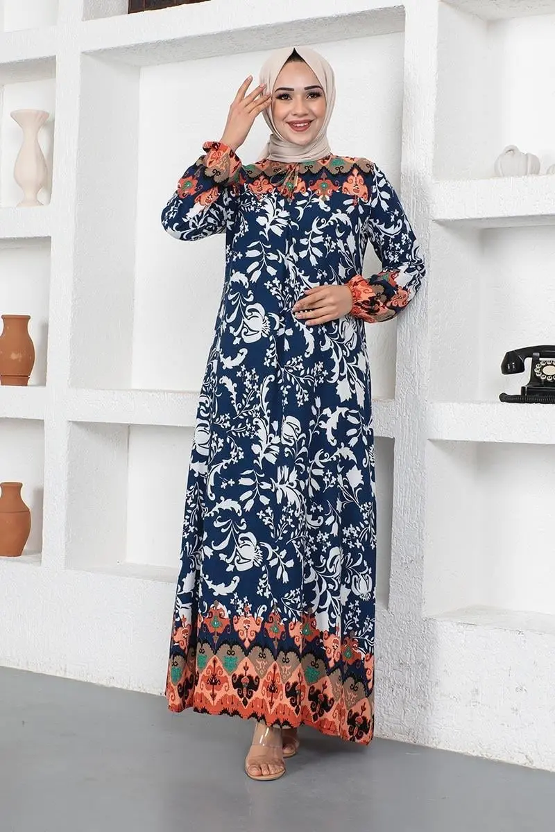 A Pleated Model Hijab Dress-detail