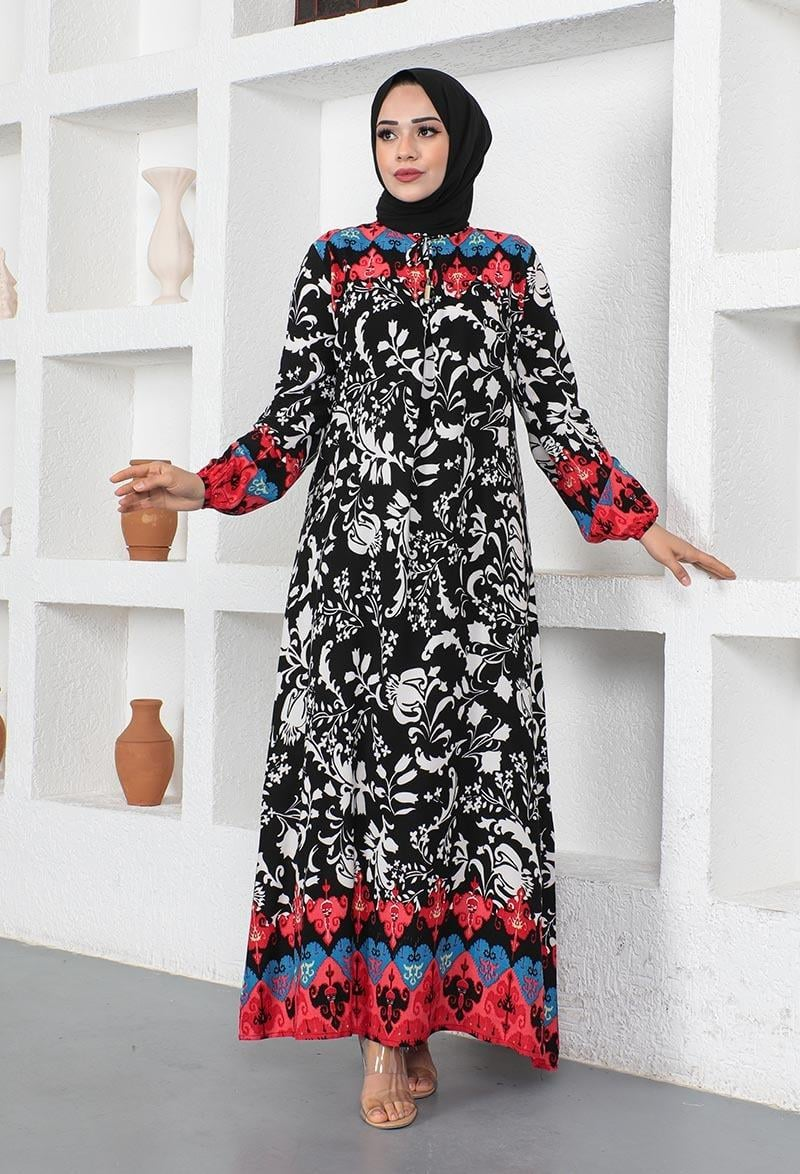 A Pleated Model Hijab Dress