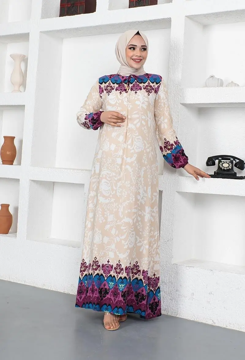 A Pleated Model Hijab Dress-detail