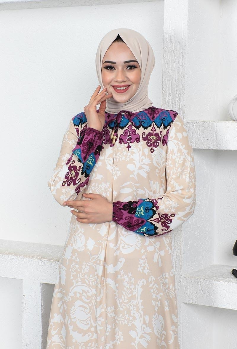 A Pleated Model Hijab Dress