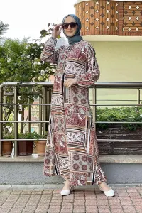 A Pleated Patterned Dress