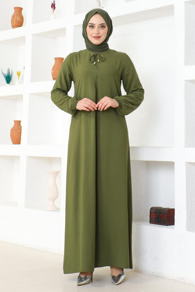 A Pleated Viscose Dress