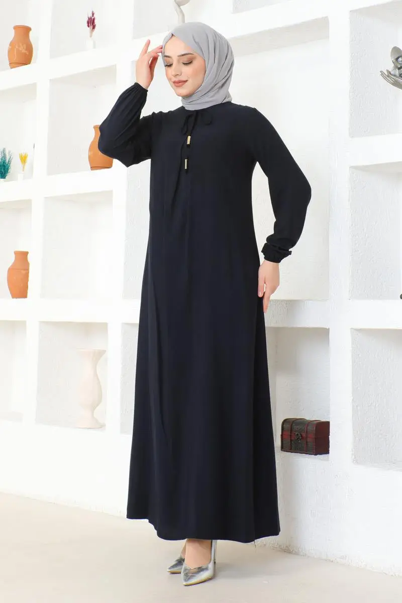 A Pleated Viscose Dress-detail