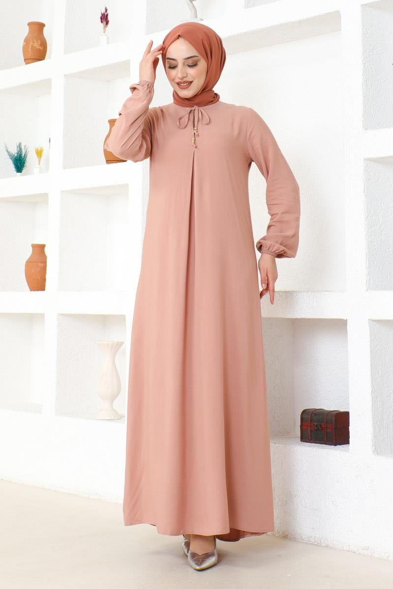 A Pleated Viscose Dress