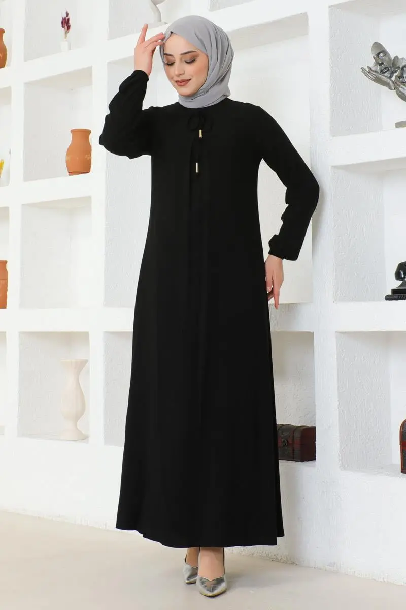 A Pleated Viscose Dress-detail