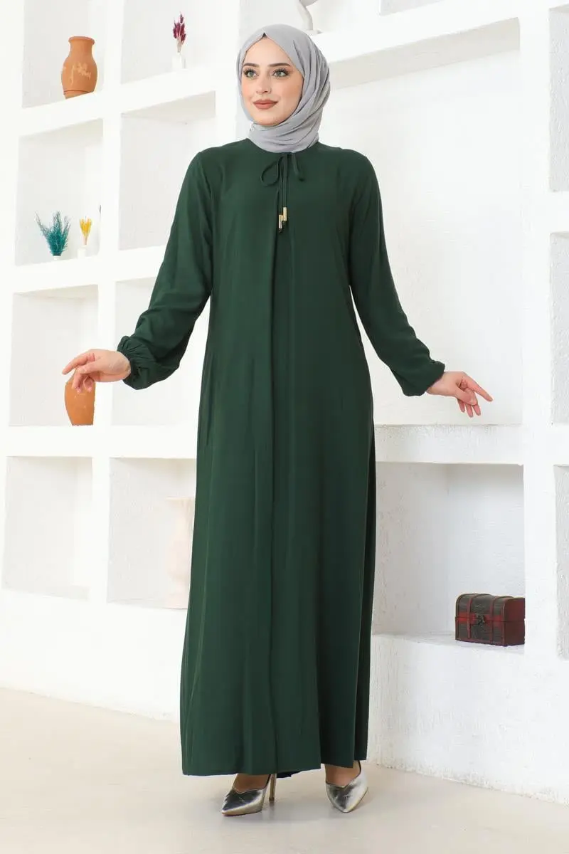 A Pleated Viscose Dress-detail