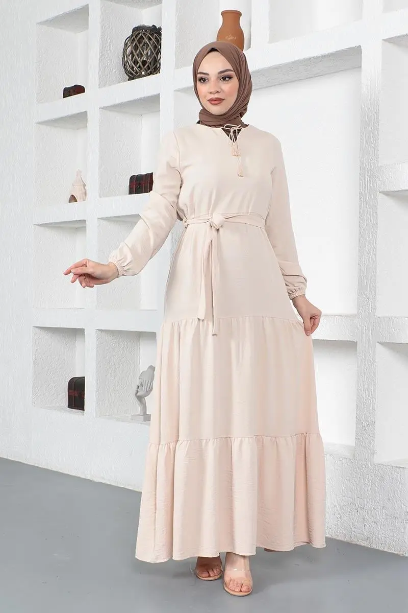 Aerobin Dress With Layered Skirt Stone-detail