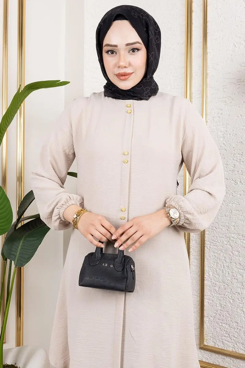 Aerobin Tunic With Button Detail-detail