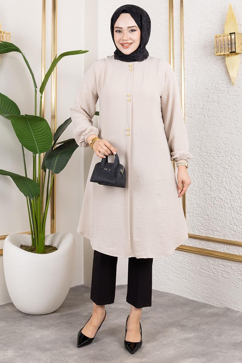 Aerobin Tunic With Button Detail