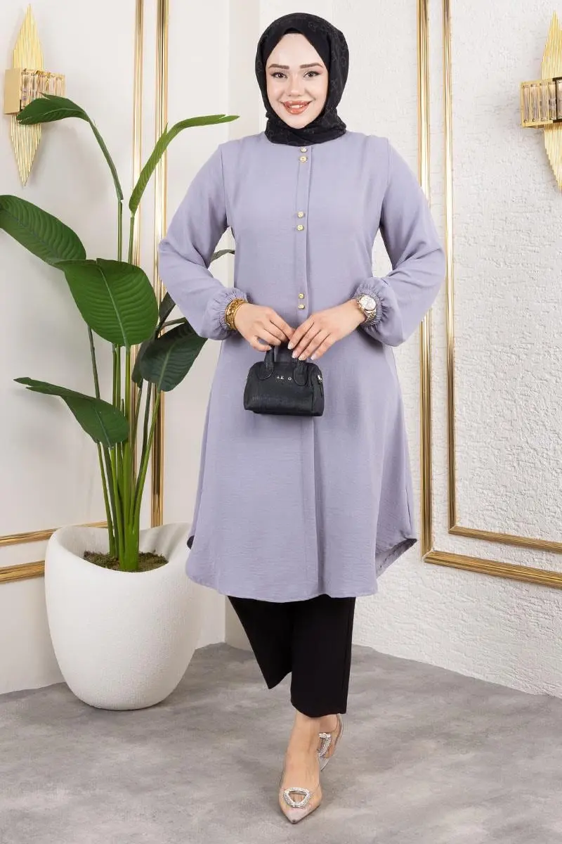 Aerobin Tunic With Button Detail-detail