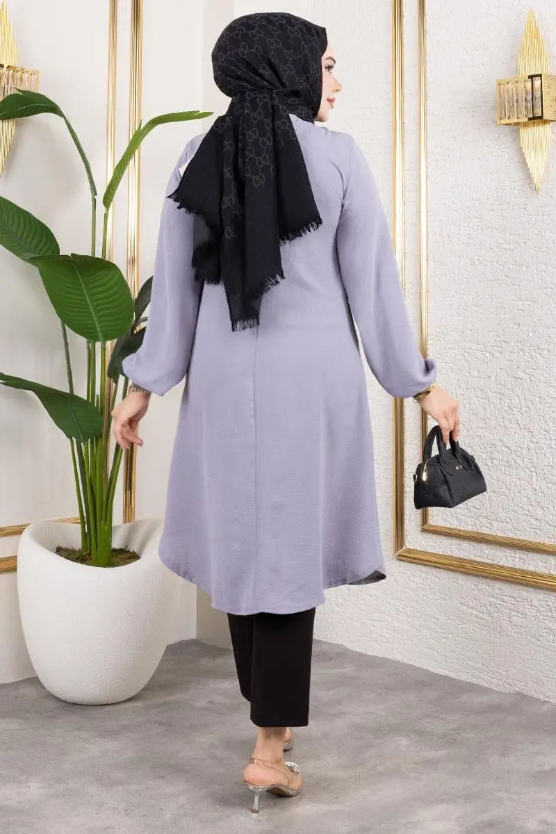 Aerobin Tunic With Button Detail-detail