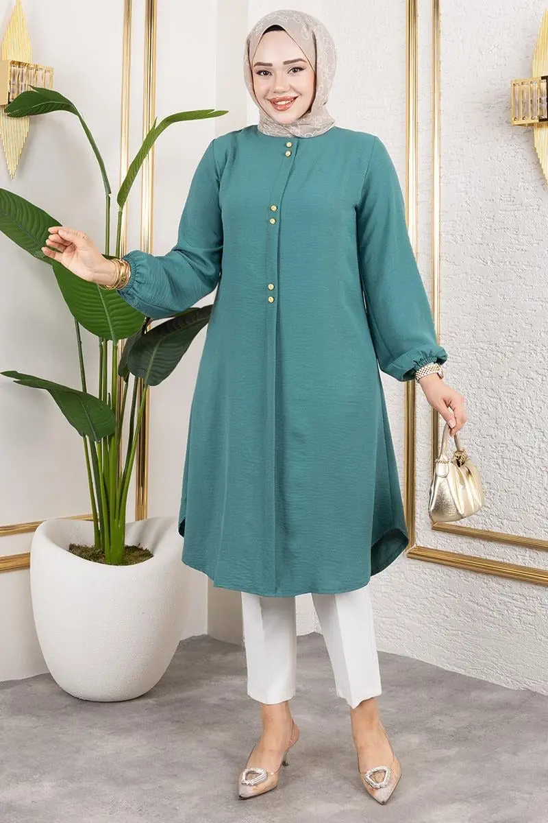 Aerobin Tunic With Button Detail-detail