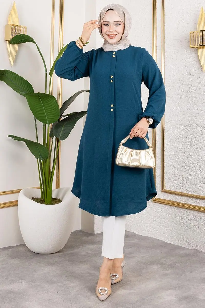 Aerobin Tunic With Button Detail-detail