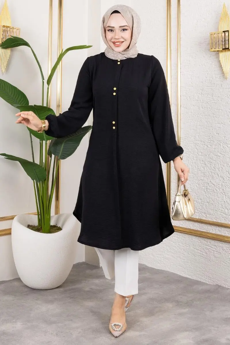 Aerobin Tunic With Button Detail-detail