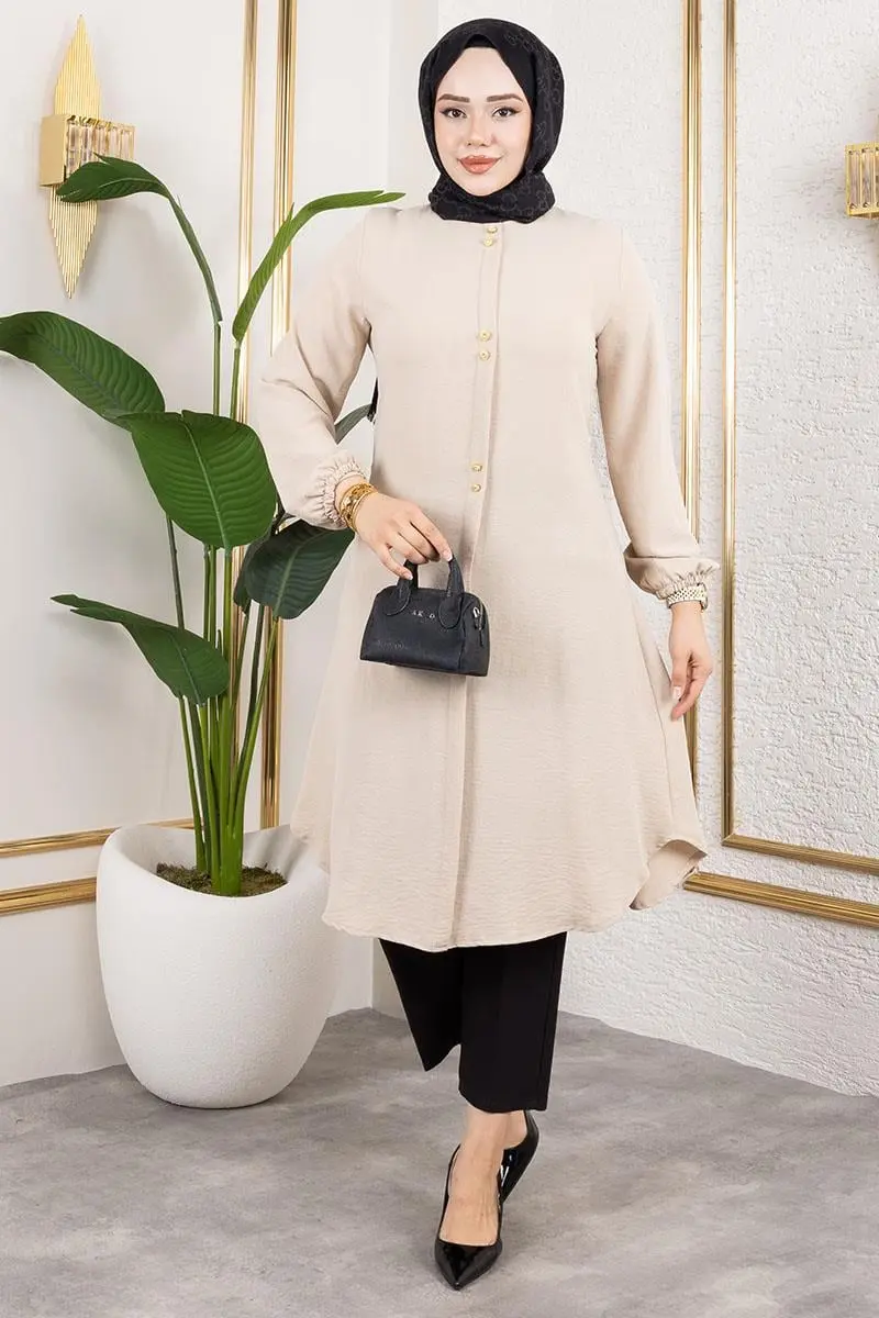 Aerobin Tunic With Button Detail-detail