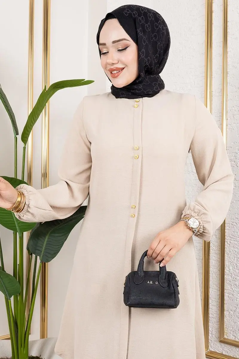 Aerobin Tunic With Button Detail-detail