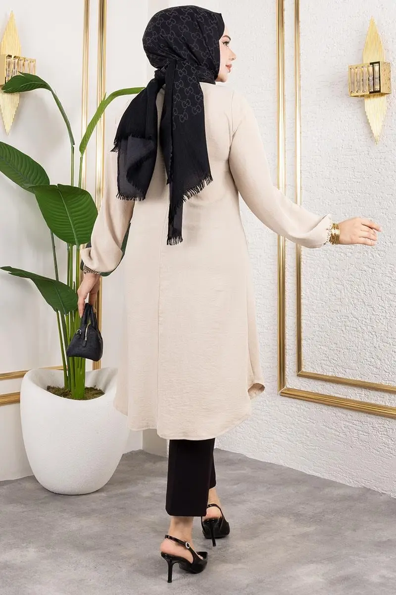 Aerobin Tunic With Button Detail-detail