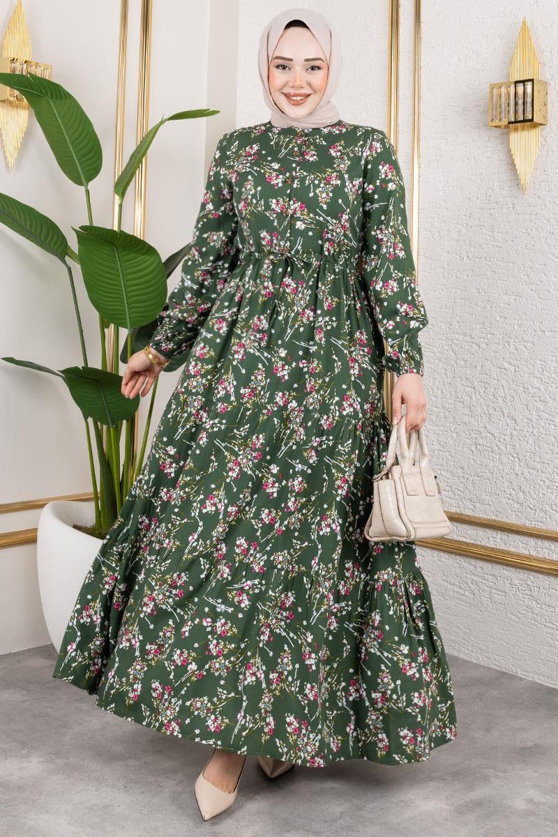 Asel Floral Viscose Dress