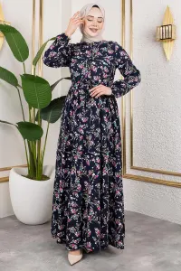 Asel Floral Viscose Dress