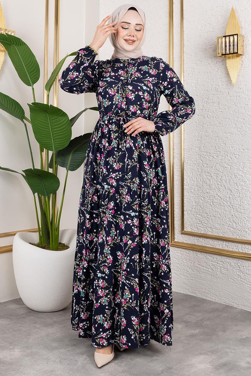 Asel Floral Viscose Dress