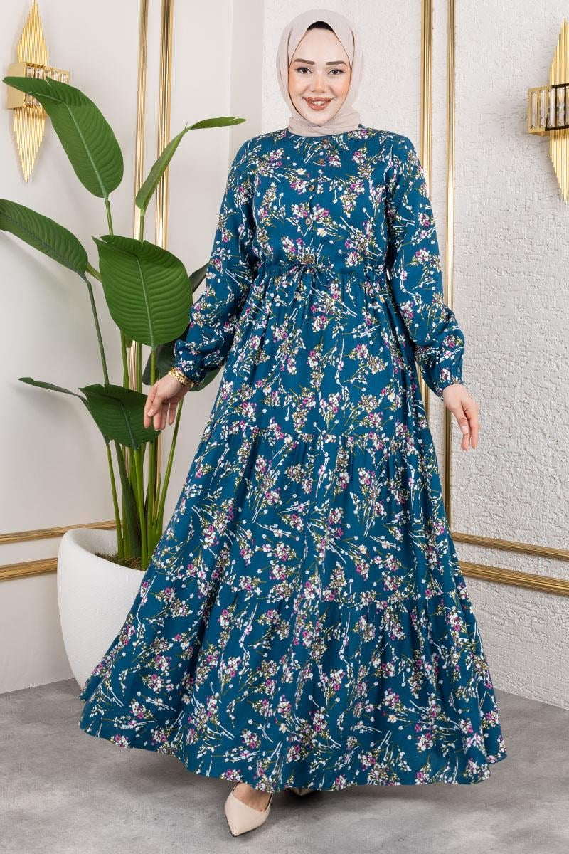 Asel Floral Viscose Dress