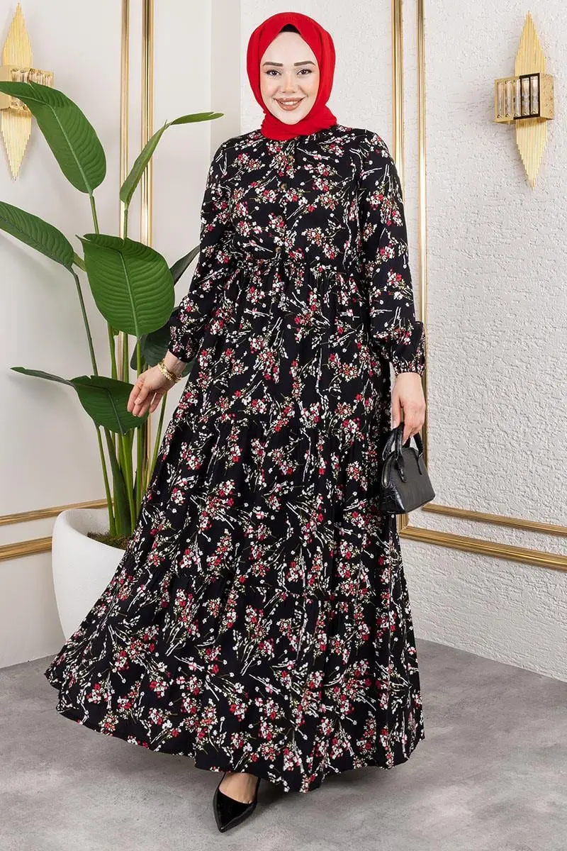 Asel Floral Viscose Dress