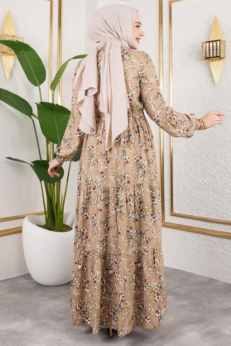 Asel Floral Viscose Dress-detail