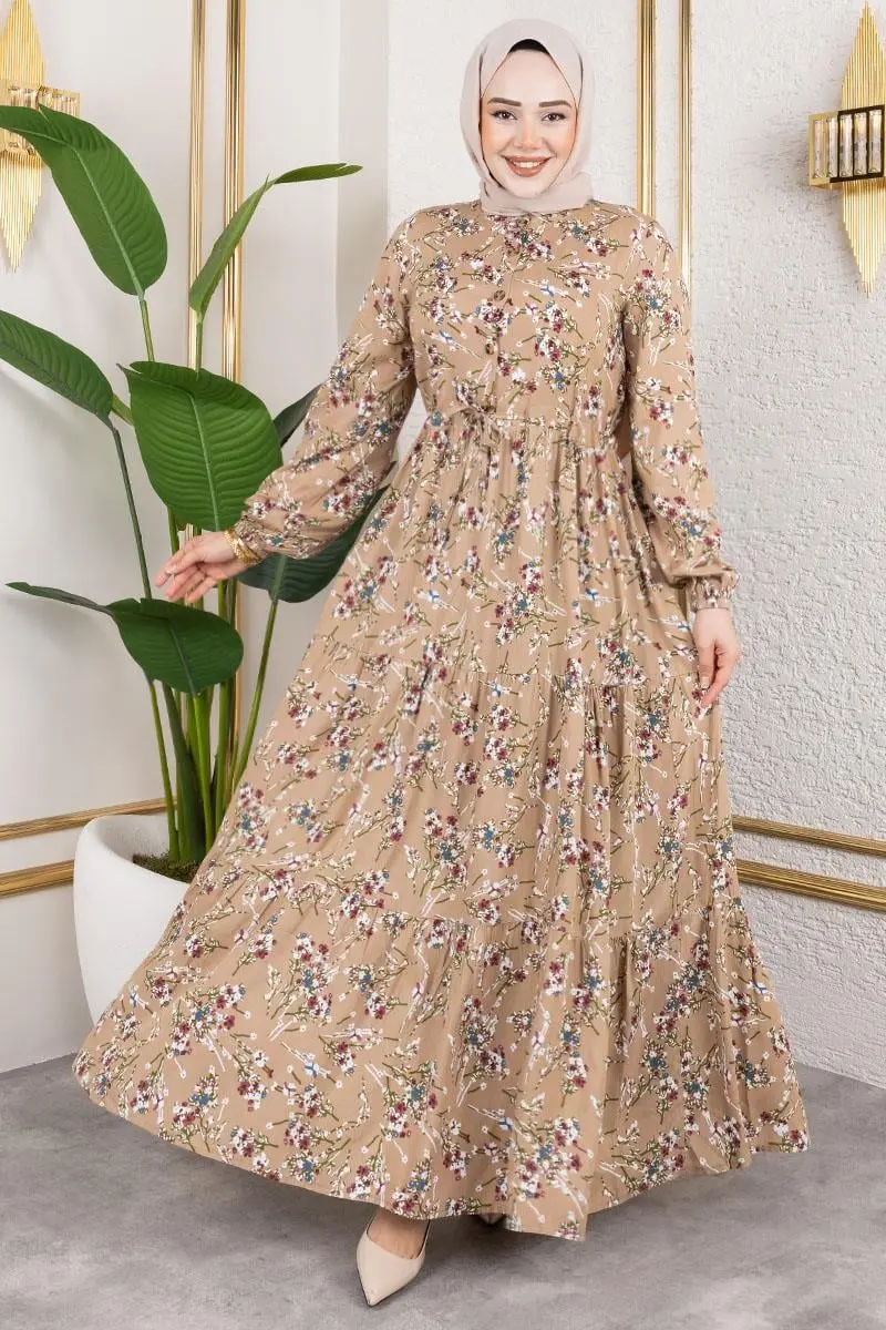 Asel Floral Viscose Dress