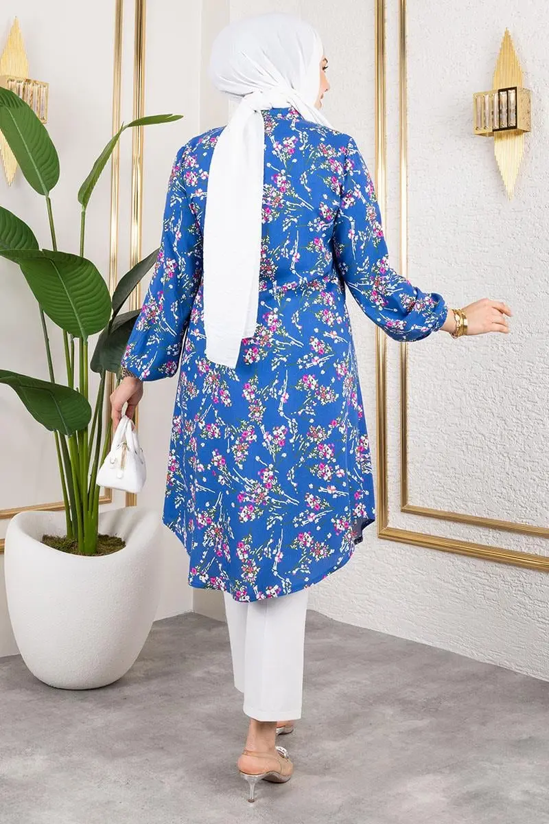 Asel Floral Viscose Tunic-detail