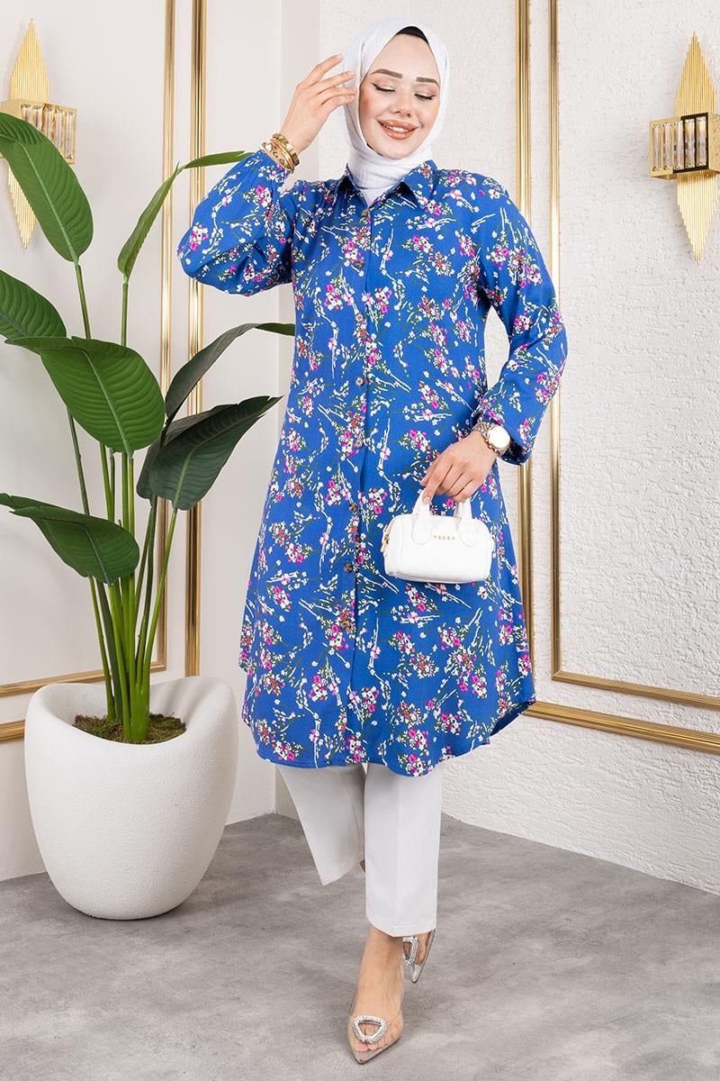 Asel Floral Viscose Tunic