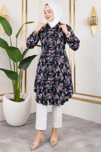 Asel Floral Viscose Tunic