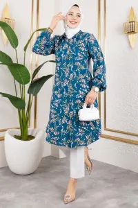 Asel Floral Viscose Tunic