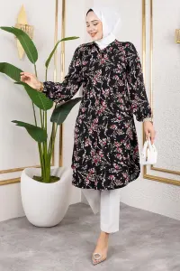 Asel Floral Viscose Tunic