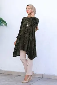 Asymmetric Model Velvet Tunic