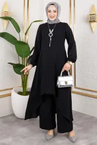 Asymmetrical Suit With Necklace