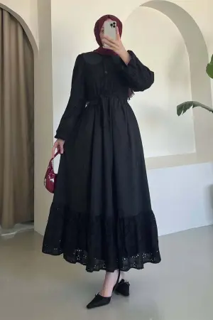 Baby Collar Dress With Brode Detail