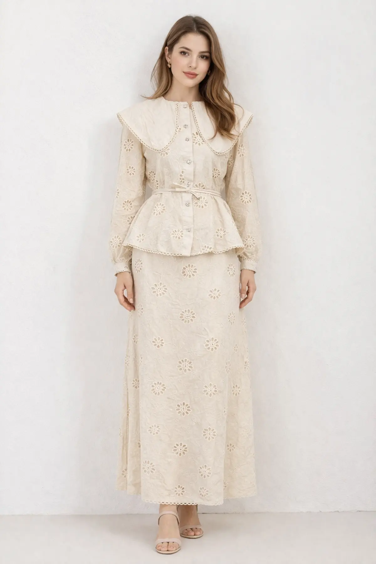 Baby Collar Lace Two-piece Set-detail