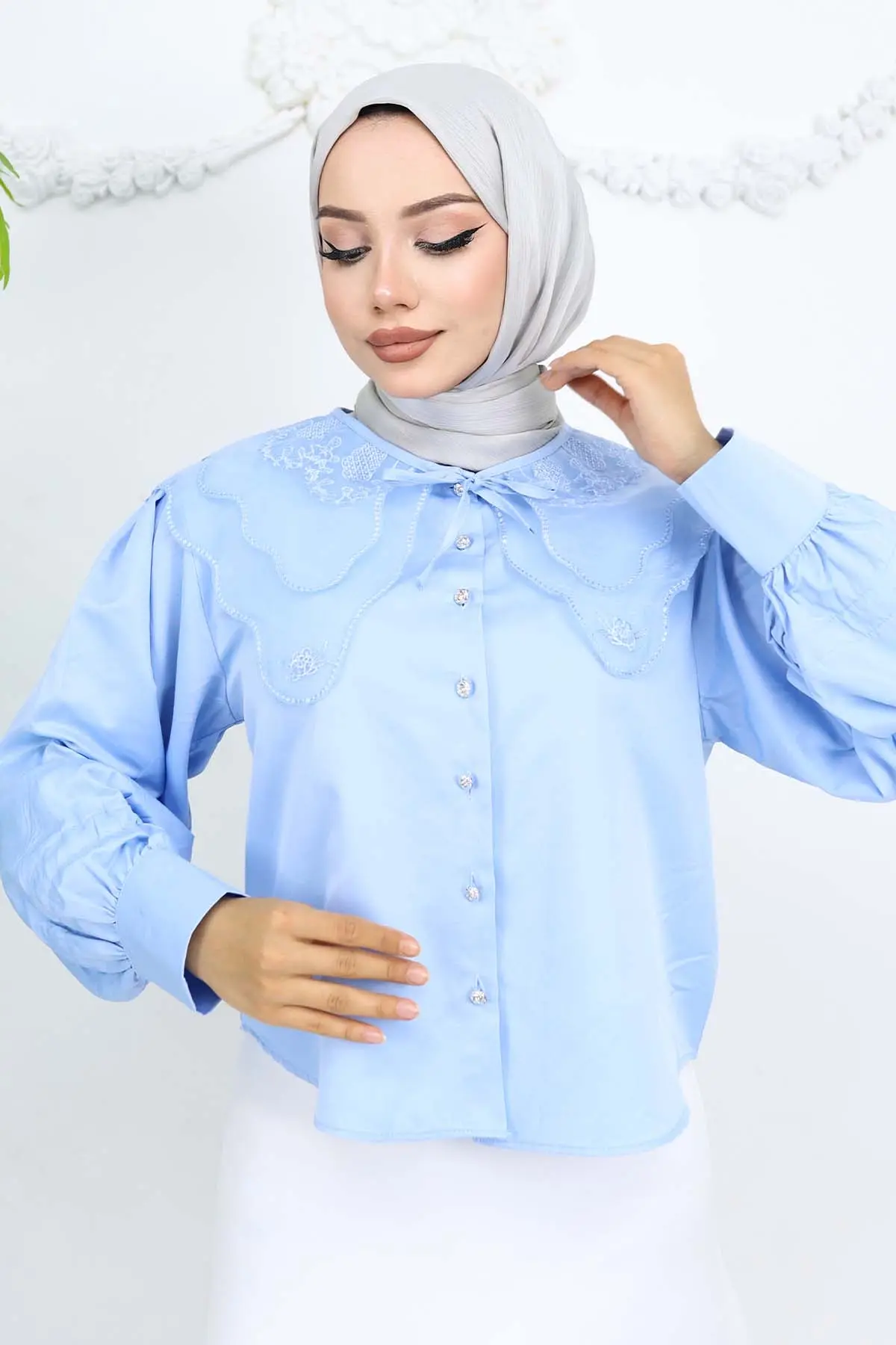 Baby Collar Short Shirt-detail