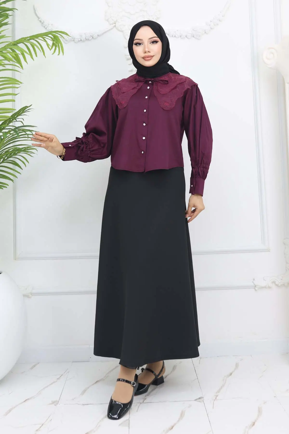 Baby Collar Short Shirt-detail