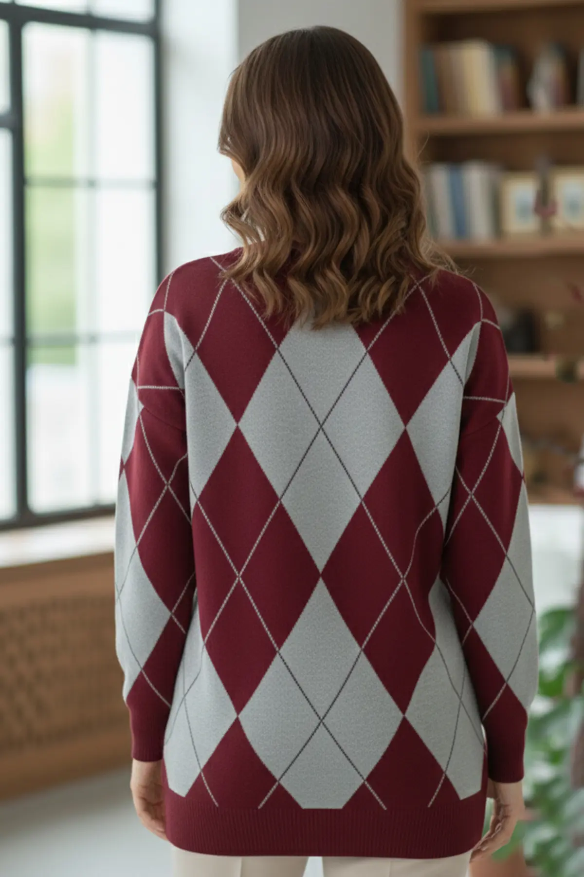 Baklava Patterned Knitted Sweater-detail