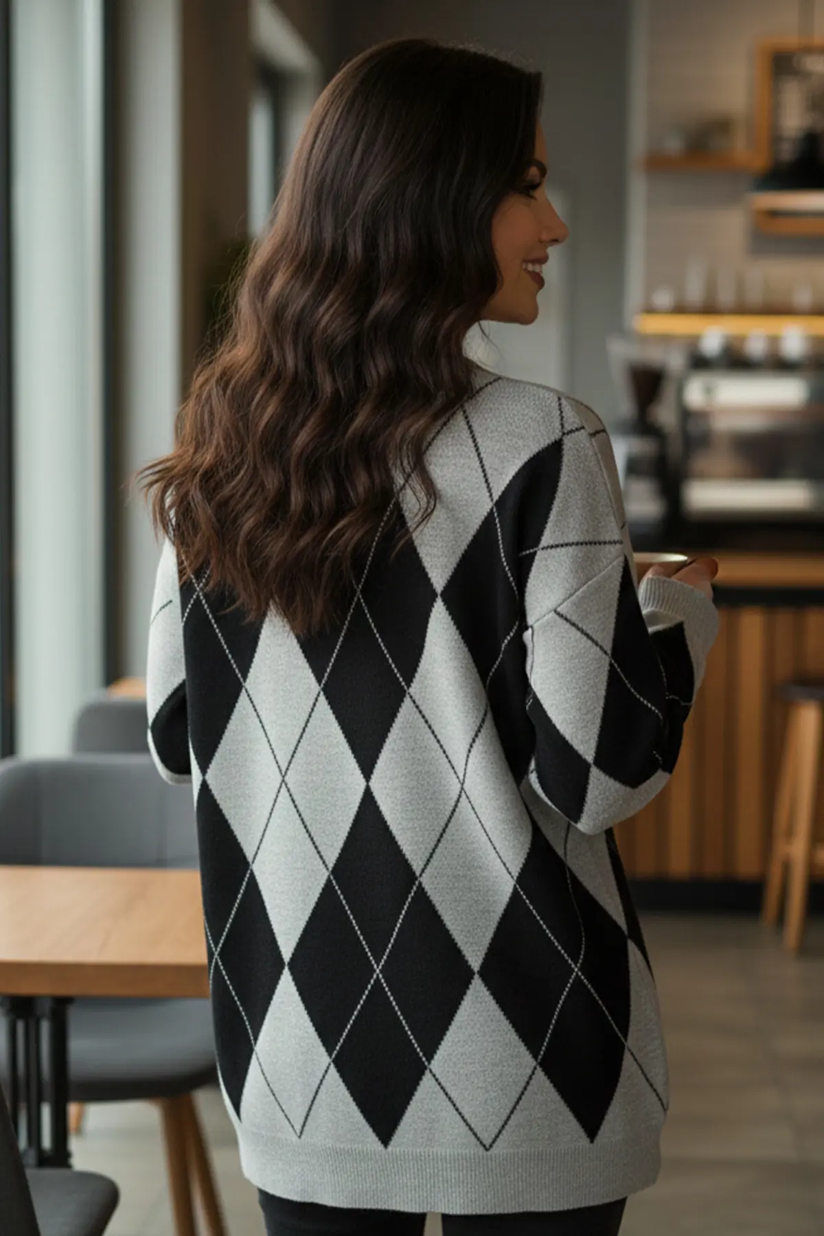 Baklava Patterned Knitted Sweater-detail