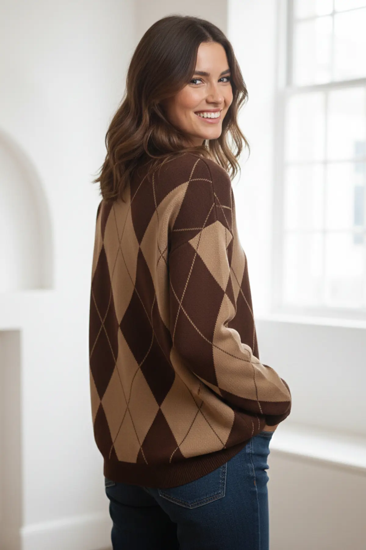 Baklava Patterned Knitted Sweater-detail