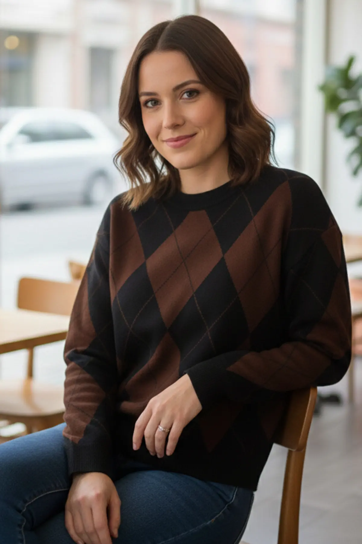 Baklava Patterned Knitted Sweater-detail