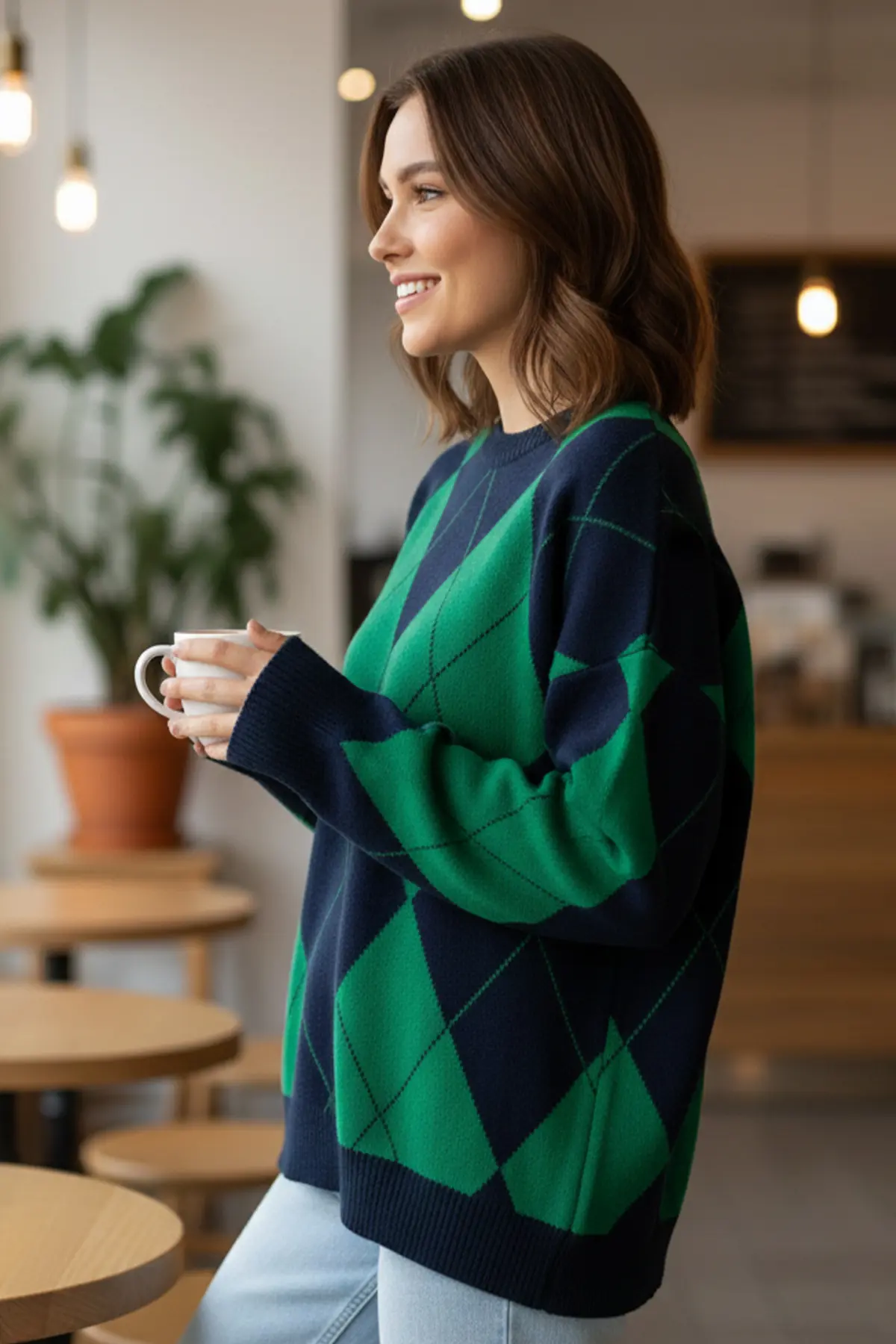 Baklava Patterned Knitted Sweater-detail