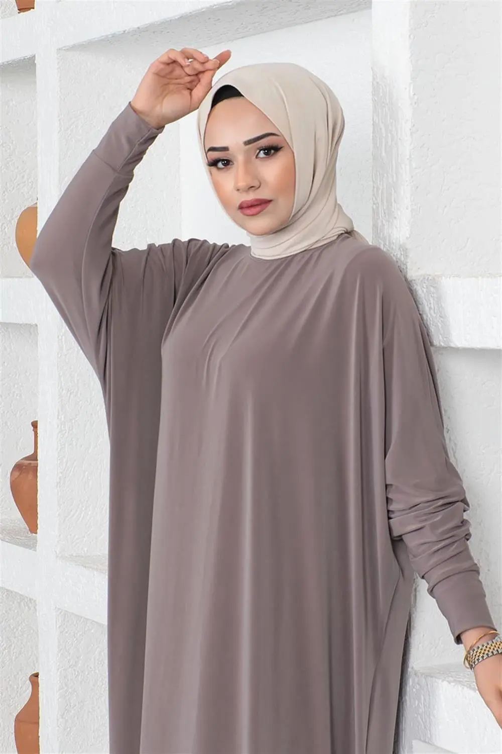 Bat Sleeve Casual Dress-detail