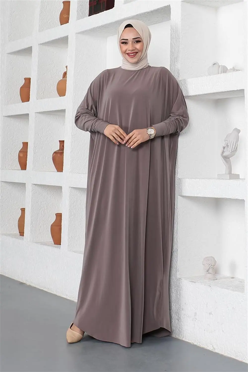 Bat Sleeve Casual Dress-detail