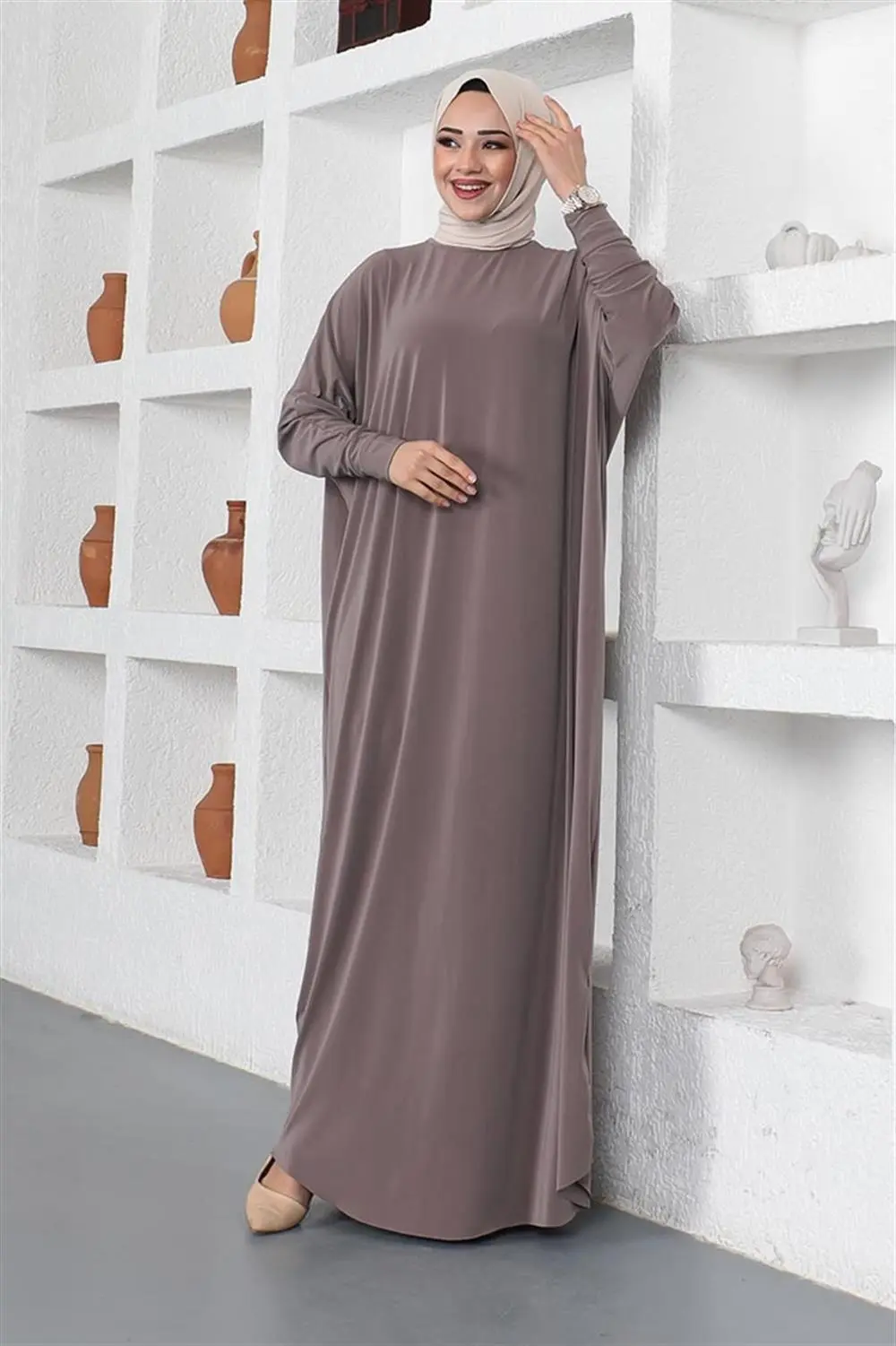 Bat Sleeve Casual Dress-detail