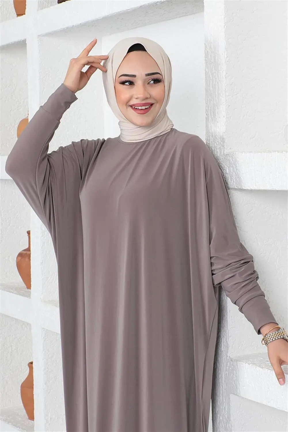 Bat Sleeve Casual Dress-detail