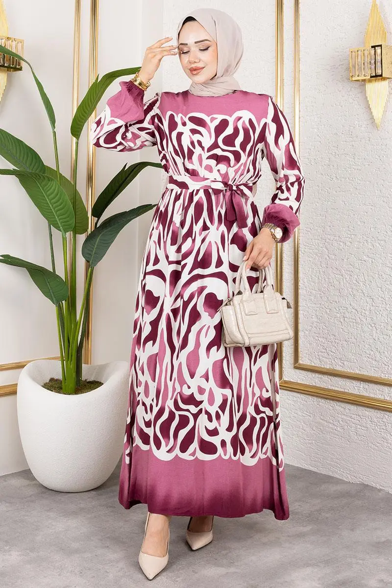 Batik Patterned Hijab Dress-detail